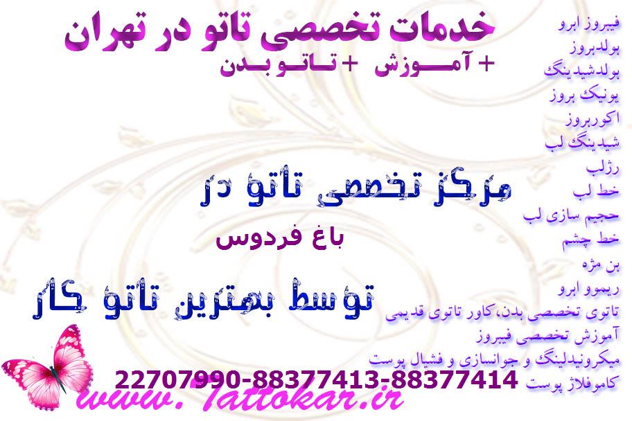 بهترین تاتو کار بدن در باغ فردوس